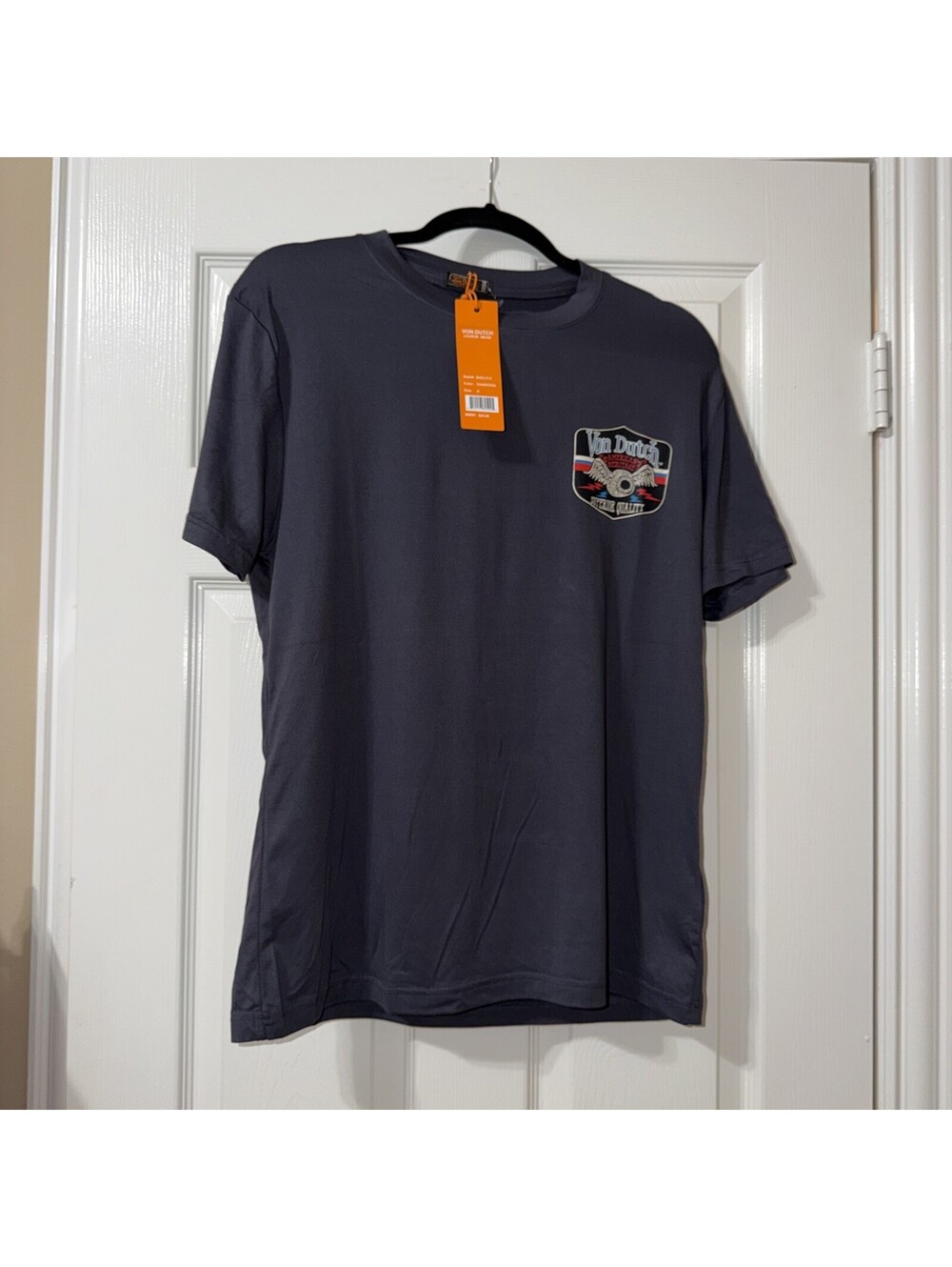 Von Dutch Lounge Wear charcoal Graphic T-Shirt Size small American Heritage